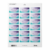 Étiquette Aquarelle violet et turquoise Personnalisée (Feuille entière)