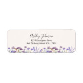 Étiquette Aquarelle violet Fleur sauvage Meadow Adresse de r (Devant)