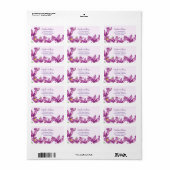 Étiquette Aquarelle violet Iris Adresse botanique (Feuille entière)