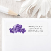 Étiquette Aquarelle violet Vintage Rose Mariage (En situation)