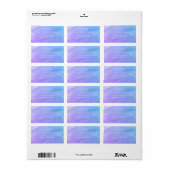 Étiquette Aquarelle violette et Turquoise (Feuille entière)