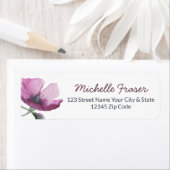 Étiquette Aquarelle violette Flower. Floral élégant (En situation)