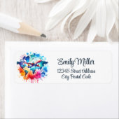 Étiquette Aquarelle Voyageons dans le monde (En situation)