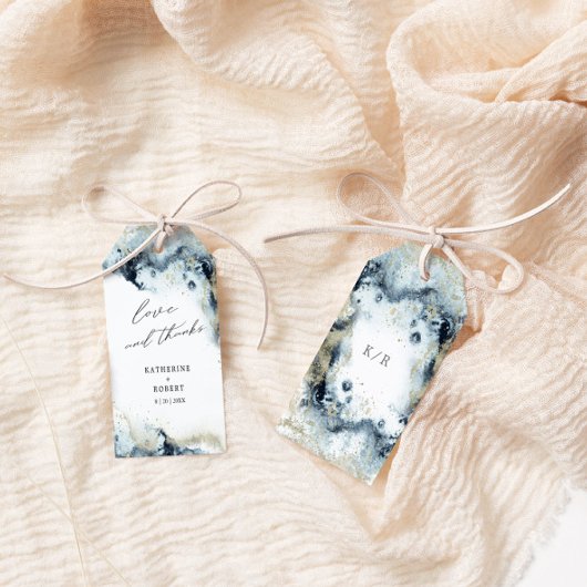 Étiquette Aquarelle Waves Elégant Mariage Favor