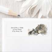 Étiquette Aquarelle Wolf & Cube Animal Art (En situation)