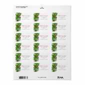 Étiquette Aquarelle Xmas Vert Rouge Script Retourner Adresse (Feuille entière)