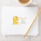 Étiquette Aquarelle Yellow Glam Roses Adresse (En situation)