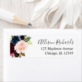 Étiquette Aquarelles bleu marine bleu bordeaux (En situation)