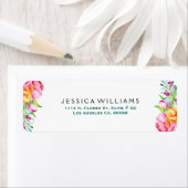 Étiquette Aquarelles Fleurs colorées (En situation)