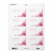 Étiquette Aquarelles Roses Floral Moderne Chic manuscrit (Feuille entière)