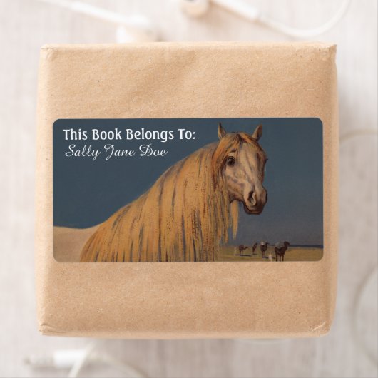 Étiquette Arabian Desert Dream Horse Boites de livres Étique (En situation)