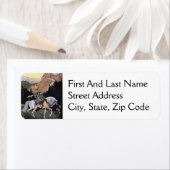 Étiquette Arabian Nights Chevalier Prince sur Cheval Blanc (En situation)