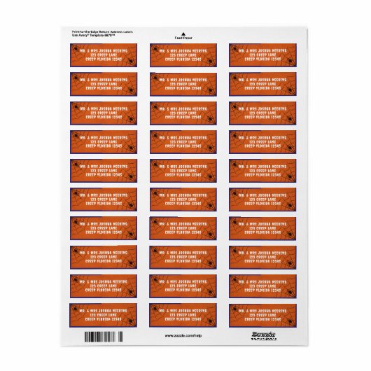 Étiquette Araignées et araignées (Feuille entière)