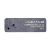 Étiquette Araignées gris Halloween Baby shower Adresse de re (Devant)