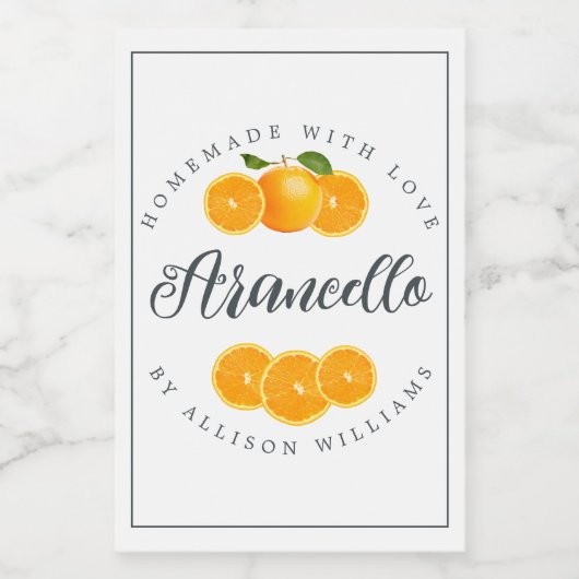 Étiquette Arancello sur mesure (Étiquettes simples)