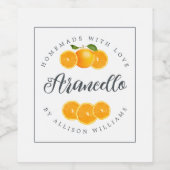 Étiquette Arancello sur mesure (Étiquettes simples)