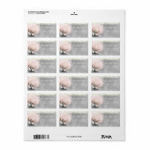 Étiquette Arbre à feuilles de coeur rose pâle sur aquarelle  (Feuille entière)