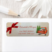 Étiquette Arbre à neige de Noël de l'arbre de Camion Rouge,  (En situation)