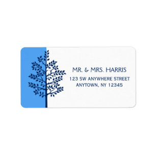 Étiquette Arbre blanc de marine bleue de barre Mitzvah de la