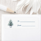 Étiquette Arbre Bleu de Noël (En situation)