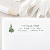 Étiquette Arbre d'adresse de retour d'Arbre de Noël Vert (En situation)