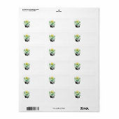 Étiquette Arbre de la famille Panda (Feuille entière)