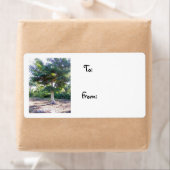 Étiquette Arbre de la Sagesse-étiquette de noël (En situation)