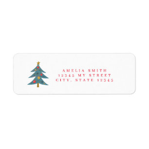 Étiquette Arbre de Noël Adresse de retour