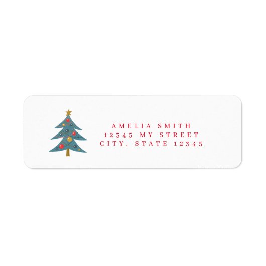 Étiquette Arbre de Noël Adresse de retour (Devant)