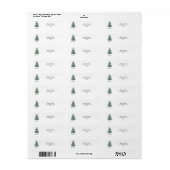 Étiquette Arbre de Noël aquarelle (Feuille entière)