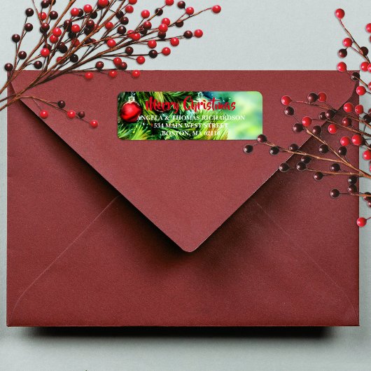 Étiquette Arbre De Noël Avec Baubles