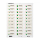 Étiquette Arbre de Noël avec lumières (Feuille entière)