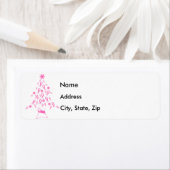 Étiquette Arbre de Noël avec rubans Cancer du sein (En situation)