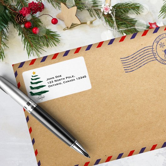 Étiquette Arbre de Noël, Avion militaire, Minimaliste, Cool