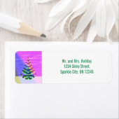 Étiquette Arbre de Noël brillant (En situation)