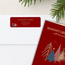 Arbre de Noël Classique Vœux de Saison Feuille d'O