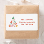 Étiquette Arbre de Noël coloré moderne (En situation)