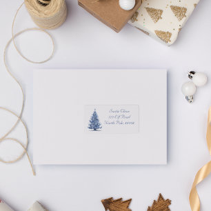 Étiquette Arbre de Noël dans Delft Blue personnalisable