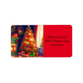 Étiquette Arbre de Noël de style Vintage (Devant)