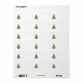 Étiquette Arbre de Noël décoré (Feuille entière)