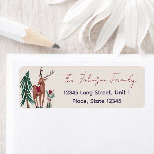 Étiquette Arbre de Noël des rennes (En situation)