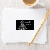 Étiquette Arbre de Noël des snowflèches (En situation)