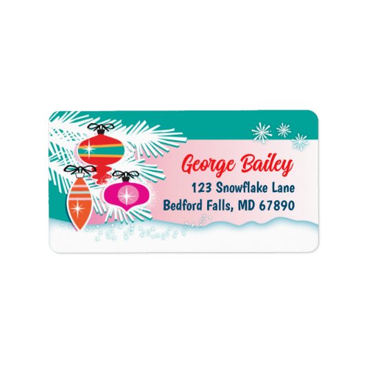 Étiquette Arbre de Noël en aluminium Retourner l'adresse Éti (Devant)