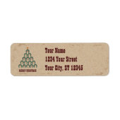 Étiquette Arbre de Noël en fer à cheval rustique (Devant)