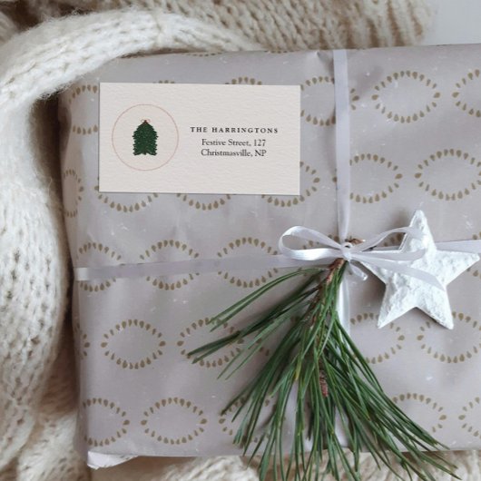 Étiquette Arbre de Noël festif moderne