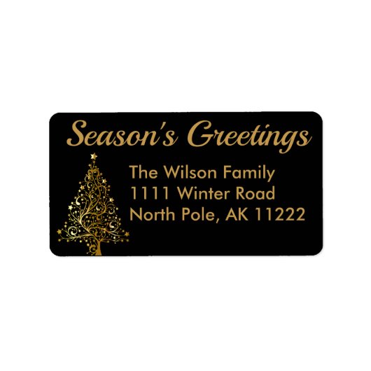 Étiquette Arbre de Noël Gold (Devant)