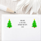 Étiquette Arbre de Noël Kawaii (En situation)