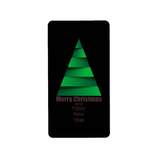 Étiquette Arbre de Noël moderne (Devant)