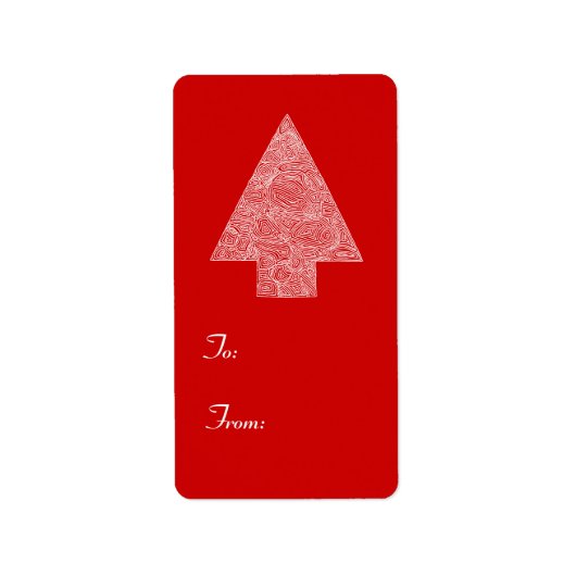 Étiquette Arbre de Noël moderne (Devant)