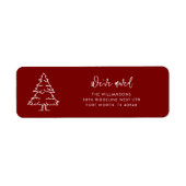 Étiquette Arbre de Noël moderne Déménagement Adresse de reto (Devant)